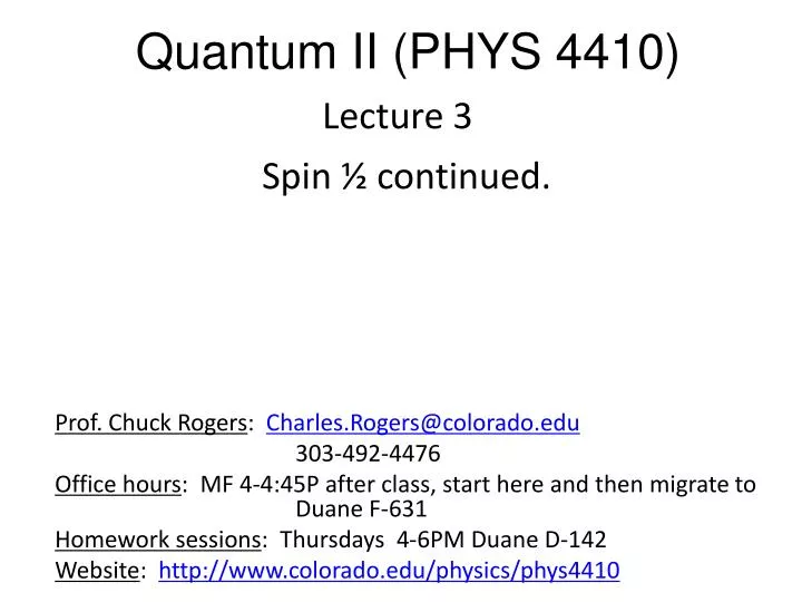 quantum ii phys 4410