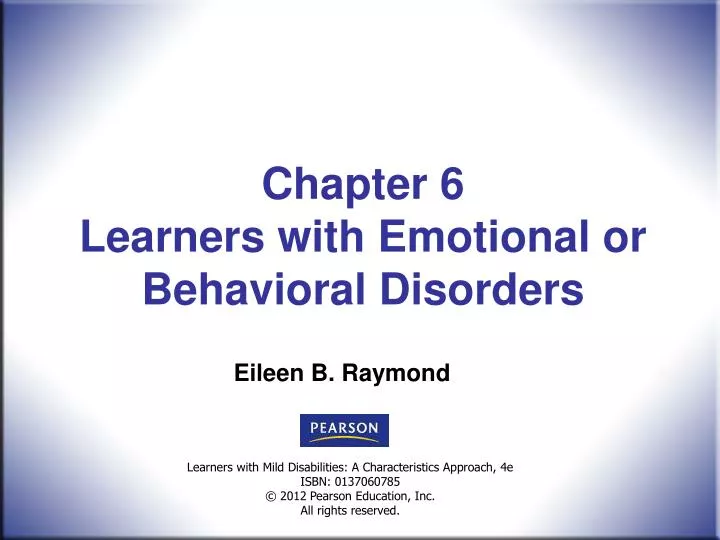 chapter 6 learners with emotional or behavioral disorders