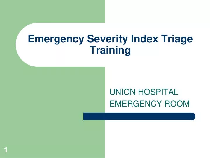emergency severity index triage training
