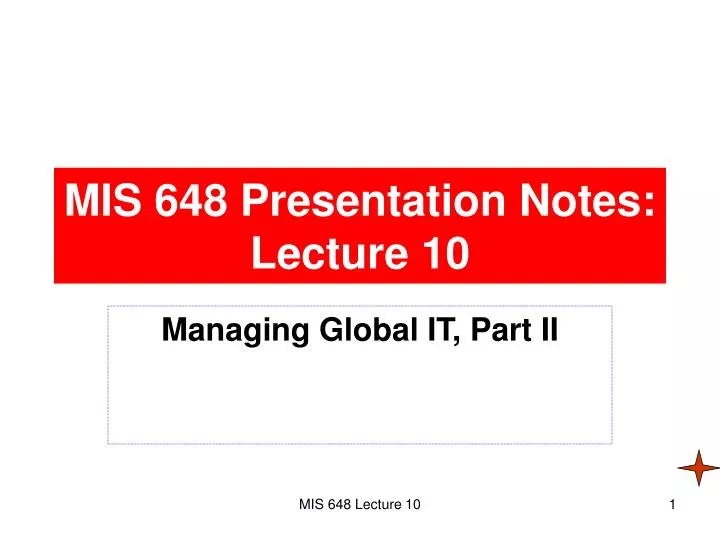 mis 648 presentation notes lecture 10