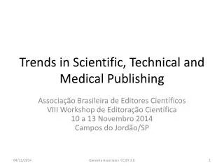 Trends in Scientific, Technical and Medical Publishing