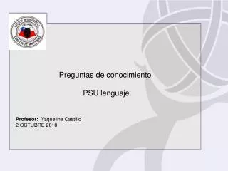 preguntas de conocimiento psu lenguaje
