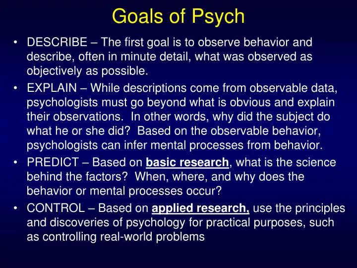 goals of psych