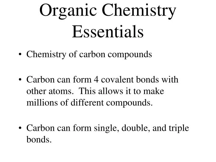 organic chemistry essentials