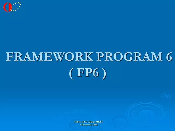 framework program 6 fp6