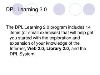 DPL Learning 2.0