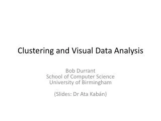 Clustering and Visual Data Analysis