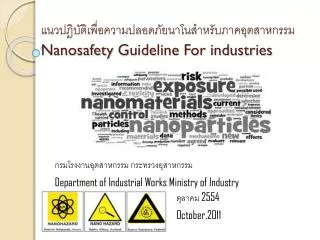 nanosafety guideline for industries