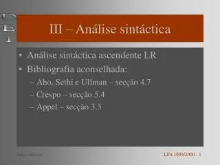 iii an lise sint ctica