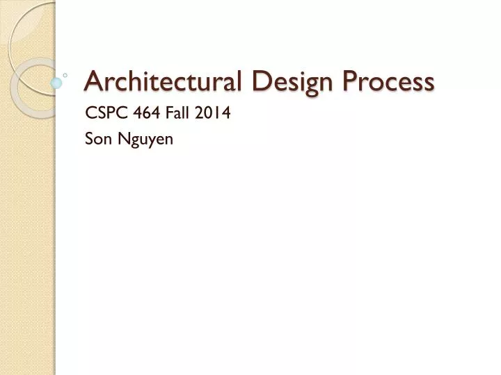 architectural design process