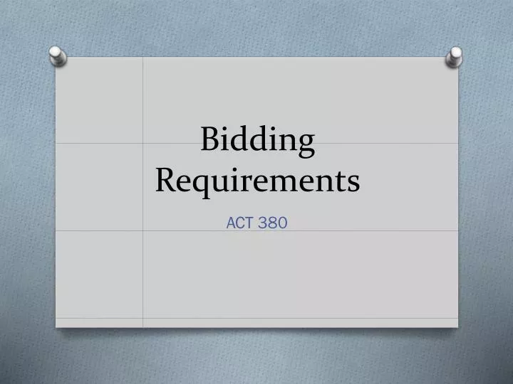 bidding requirements