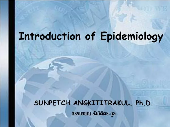 introduction of epidemiology