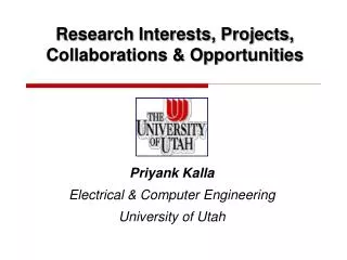 Research Interests, Projects, Collaborations &amp; Opportunities