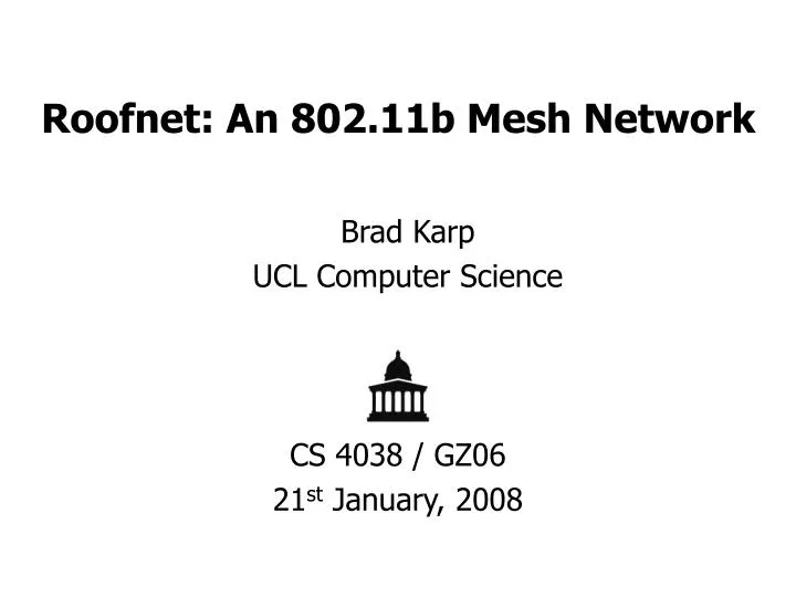 roofnet an 802 11b mesh network