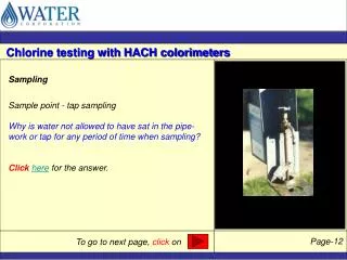 Sampling Sample point - tap sampling