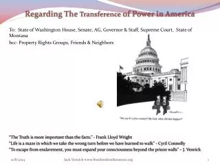 Regarding The Transference of Power in America
