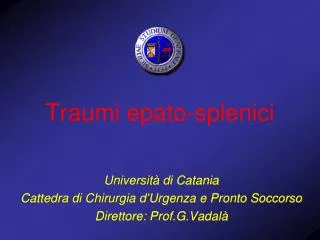 traumi epato splenici