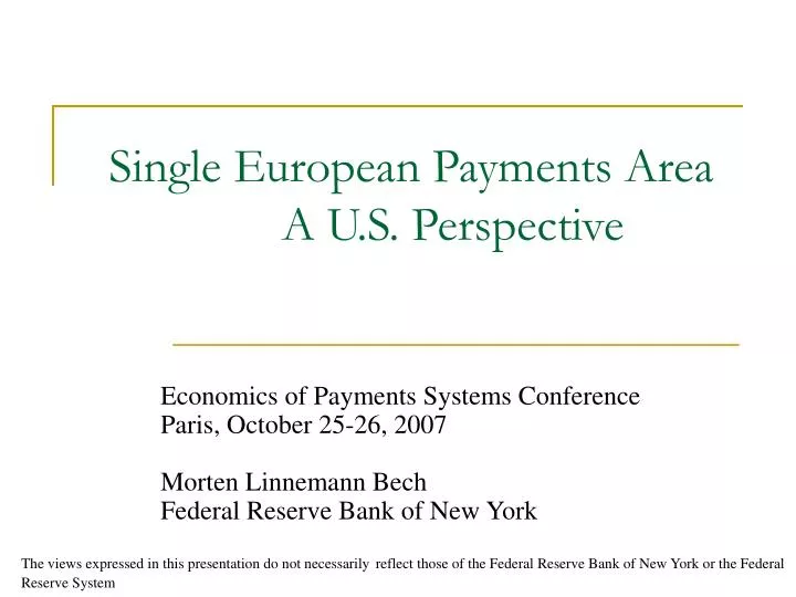 single european payments area a u s perspective
