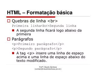 html formata o b sica