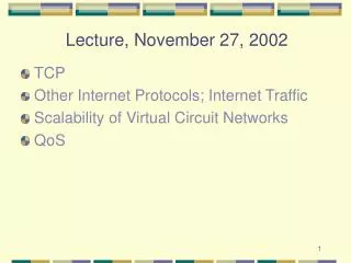 Lecture, November 27, 2002