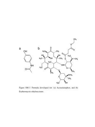 Figure SM-1: Formula developed for: (a) Acetaminophen, and (b) Erythromycin ethylsuccinate.