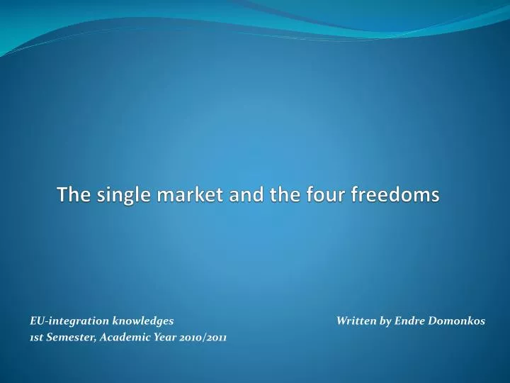 the single market and the four freedoms
