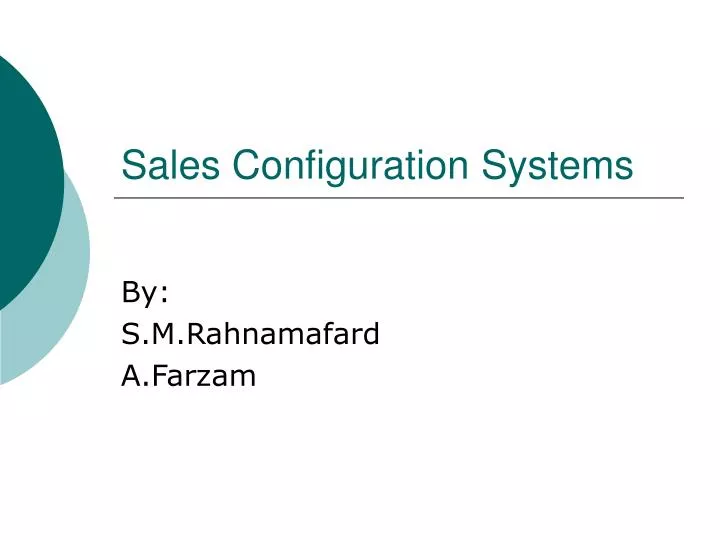 sales configuration systems