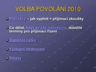 volba povol n 2010