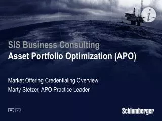 SIS Business Consulting Asset Portfolio Optimization (APO)