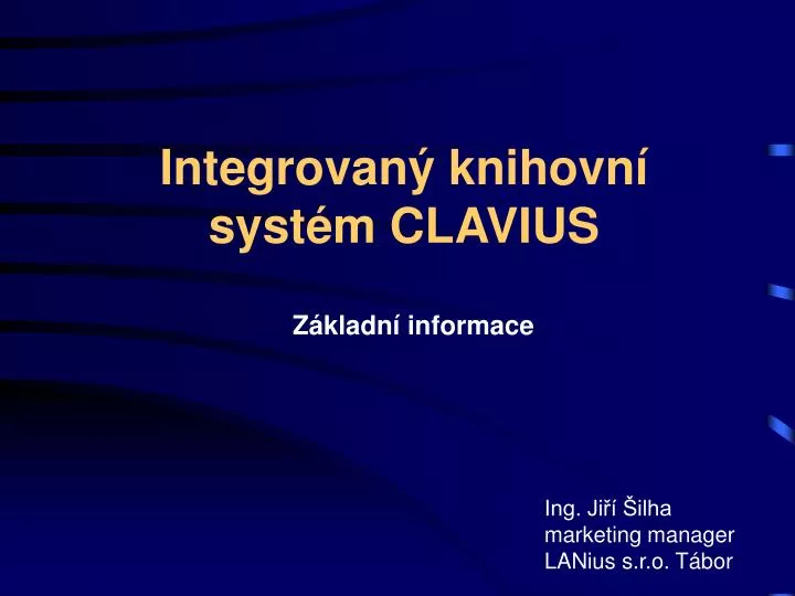 integrovan knihovn syst m clavius