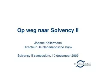 op weg naar solvency ii