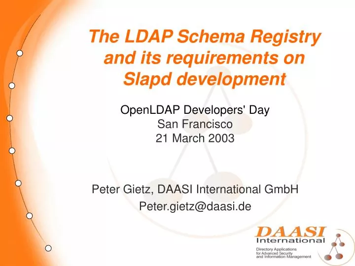 the ldap schema registry and its requirements on slapd development