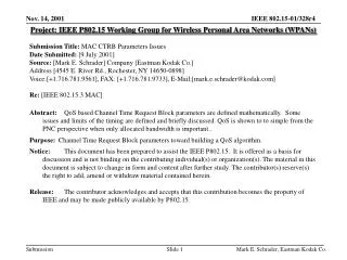 Project: IEEE P802.15 Working Group for Wireless Personal Area Networks (WPANs)