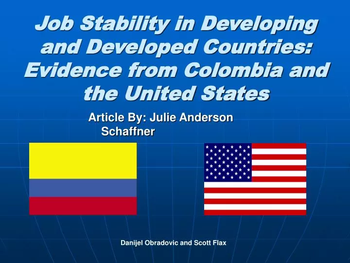 job stability in developing and developed countries evidence from colombia and the united states