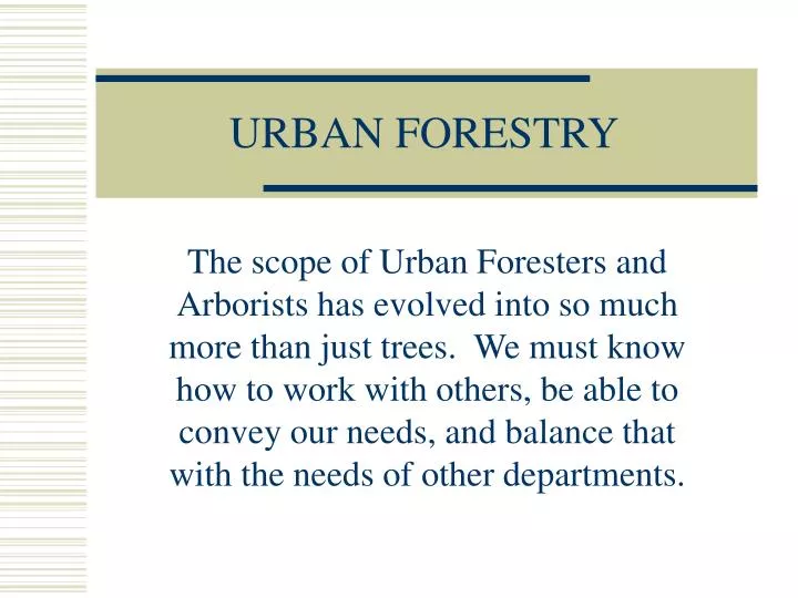 urban forestry