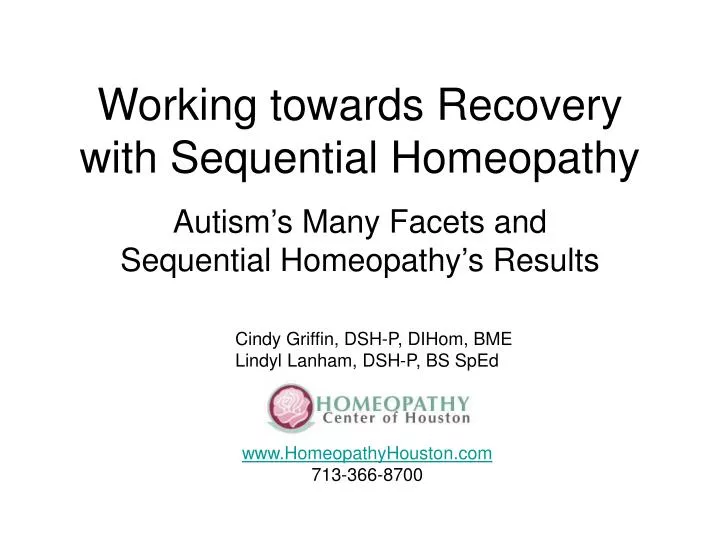 working towards recovery with sequential homeopathy
