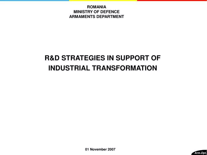 r d strategies in support of industrial transformation