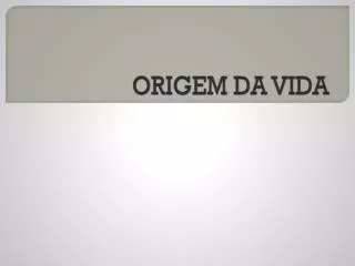 origem da vida