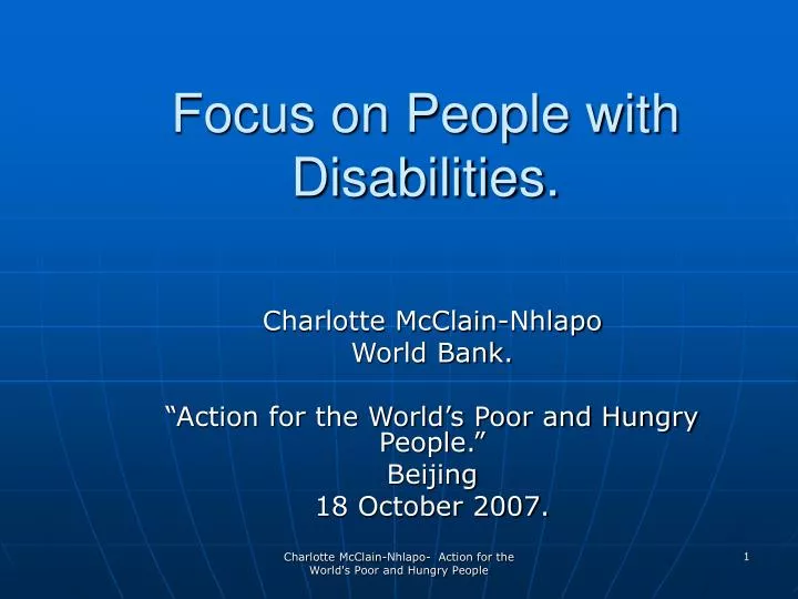 focus on people with disabilities