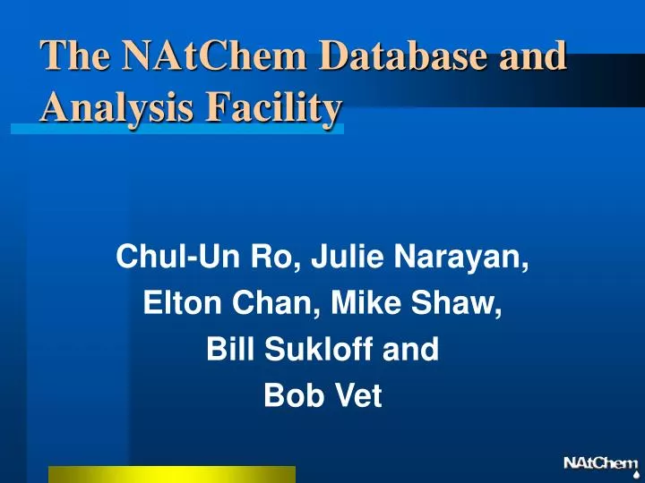 the natchem database and analysis facility