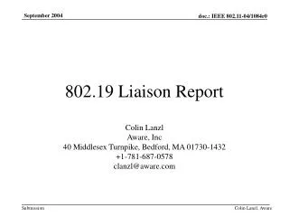 802.19 Liaison Report