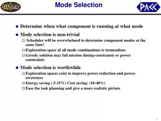 Mode Selection