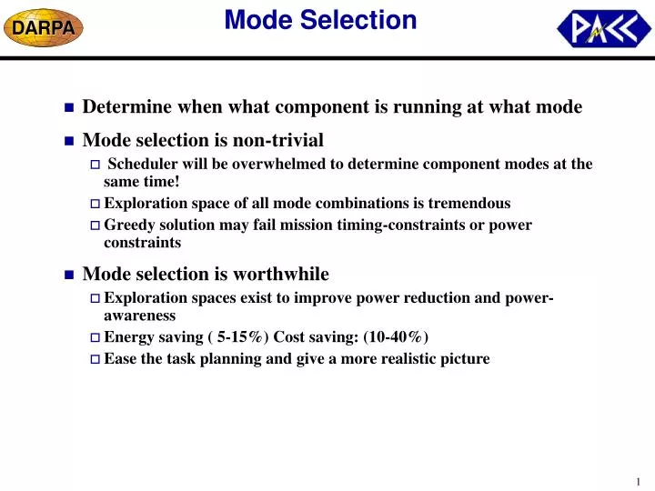 mode selection