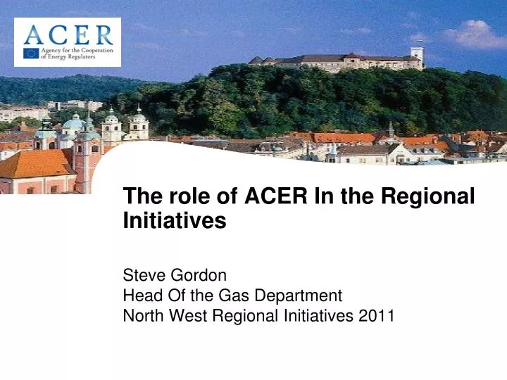 the role of acer in the regional initiatives