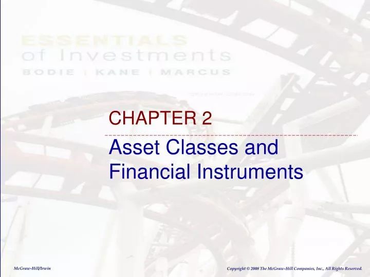 asset classes and financial instruments
