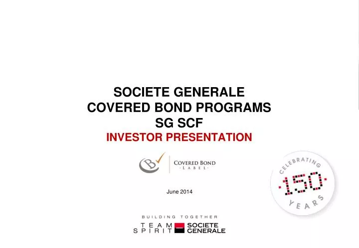 societe generale covered bond programs sg scf investor presentation