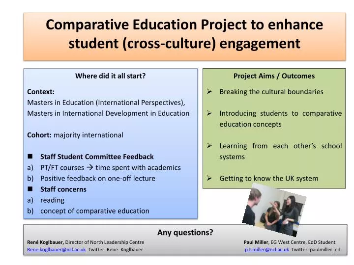 comparative education project to enhance student cross culture engagement