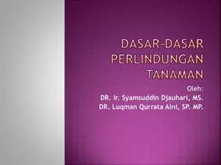dasar dasar perlindungan tanaman