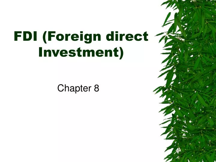 fdi foreign direct investment