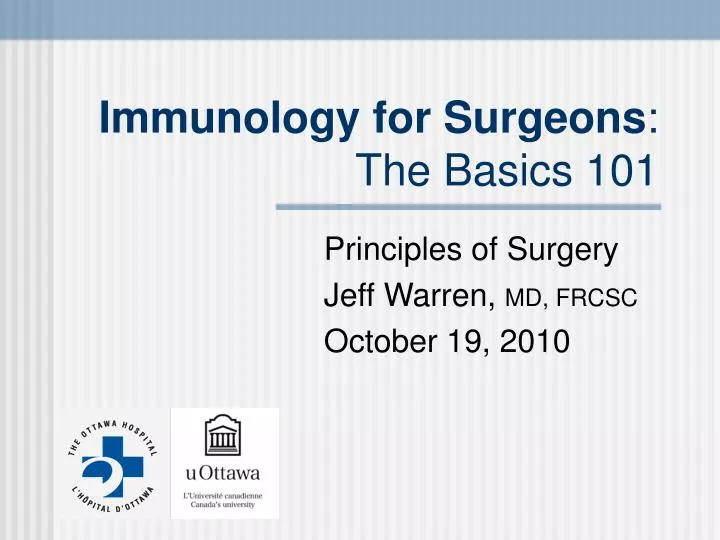 immunology for surgeons the basics 101